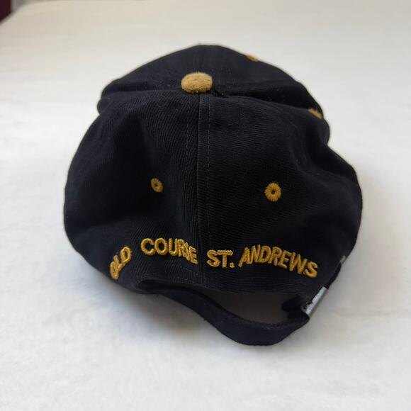 St Andrews Cap Hat Strap Back Adult Adjustable Black Brown Suede Old Golf Course - Picture 2 of 8